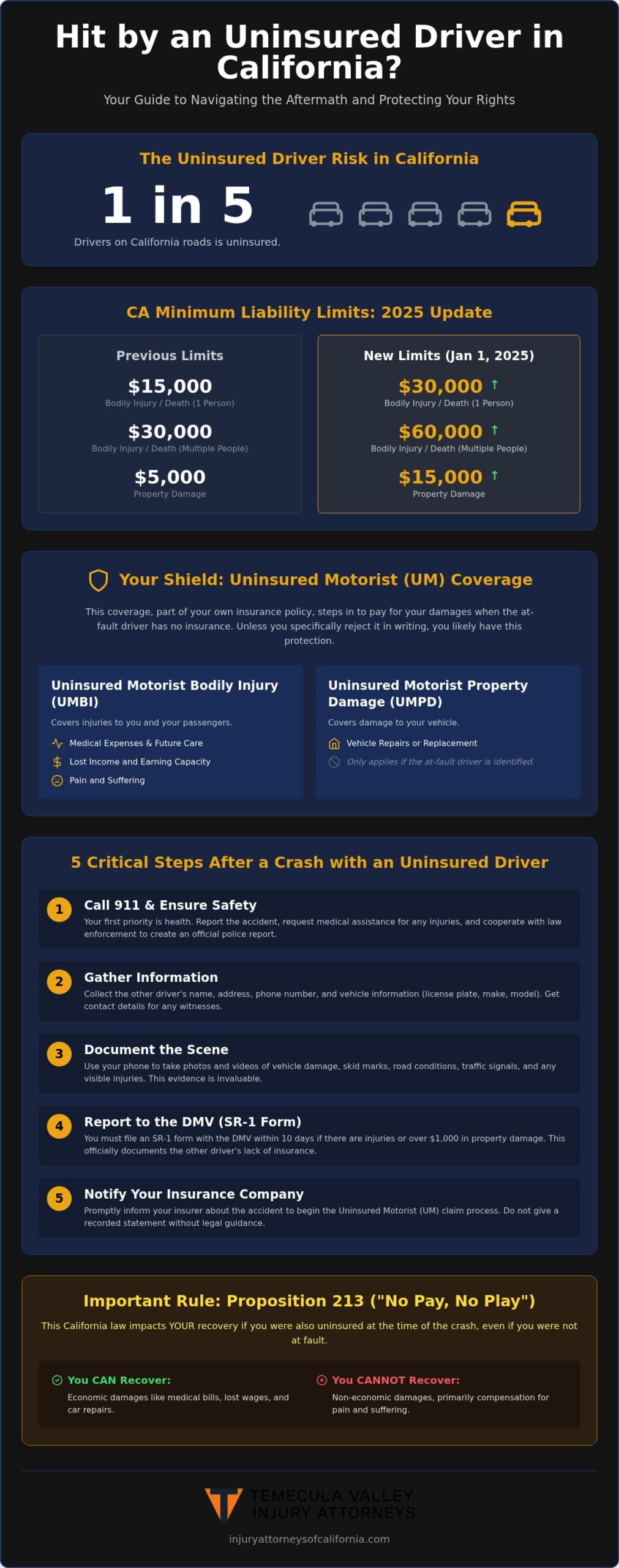 Uninsured Drivers in Temecula: Your Legal Rights & Options – Infographic Uninsured Drivers in Temecula: Your Legal Rights & Options