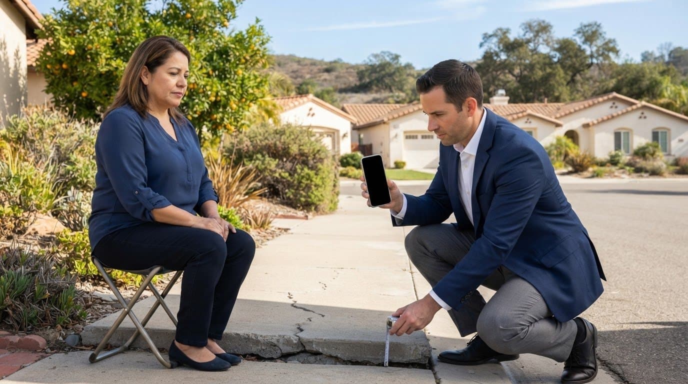 Trip and Fall on Uneven Sidewalk Lawyer Fallbrook: Your Guide to California Sidewalk Claims – Hero Image Trip and Fall on Uneven Sidewalk Lawyer Fallbrook: Your Guide to California Sidewalk Claims