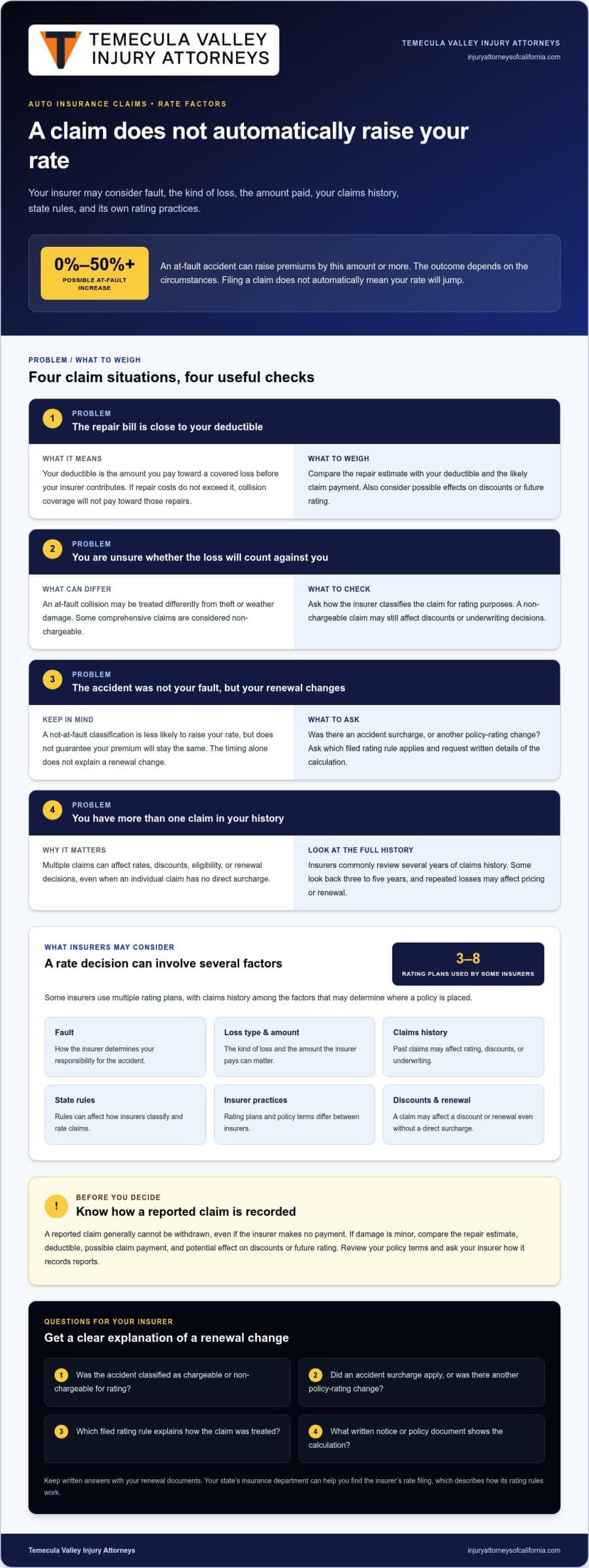 Will Your Insurance Rates Go Up If You File a Claim (Even If You’re Not at Fault)? – Infographic Will Your Insurance Rates Go Up If You File a Claim (Even If You’re Not at Fault)?